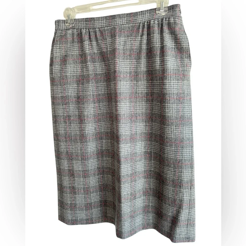 VTG Pendleton Plaid Wool Midi Skirt Womens 12P Lined Pleaded Pockets Made in USA